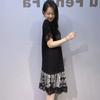 Unique Design Lace-embroidered Short-sleeved Summer Dress for Women, New Style, Slimming, Heavy-duty Sequined, Large Size.