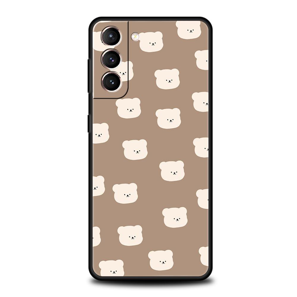 Phone Case For Samsung Galaxy S24 S23 S22 Ultra S20 S21 FE 5G S10 S9 Plus S10E S8 S7 Edge Soft Silicone Cover Cute BEAR