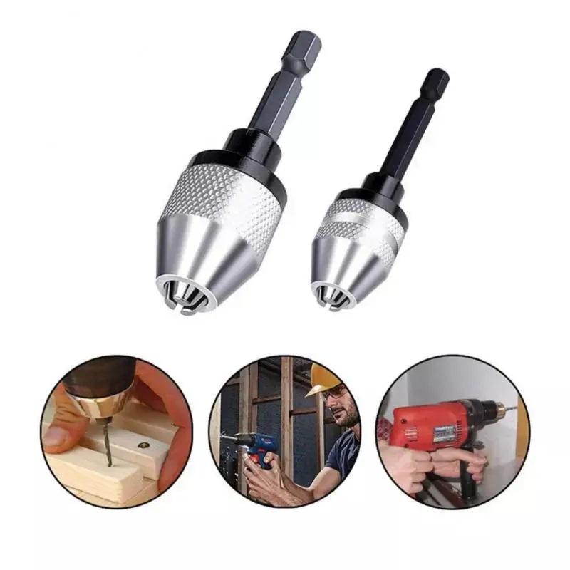 Mini Keyless Chuck Quick Change Electric Drill Bits Collet Converter Extension Screwdriver Chucks Adapter Fixture 1/4" Hex Shank