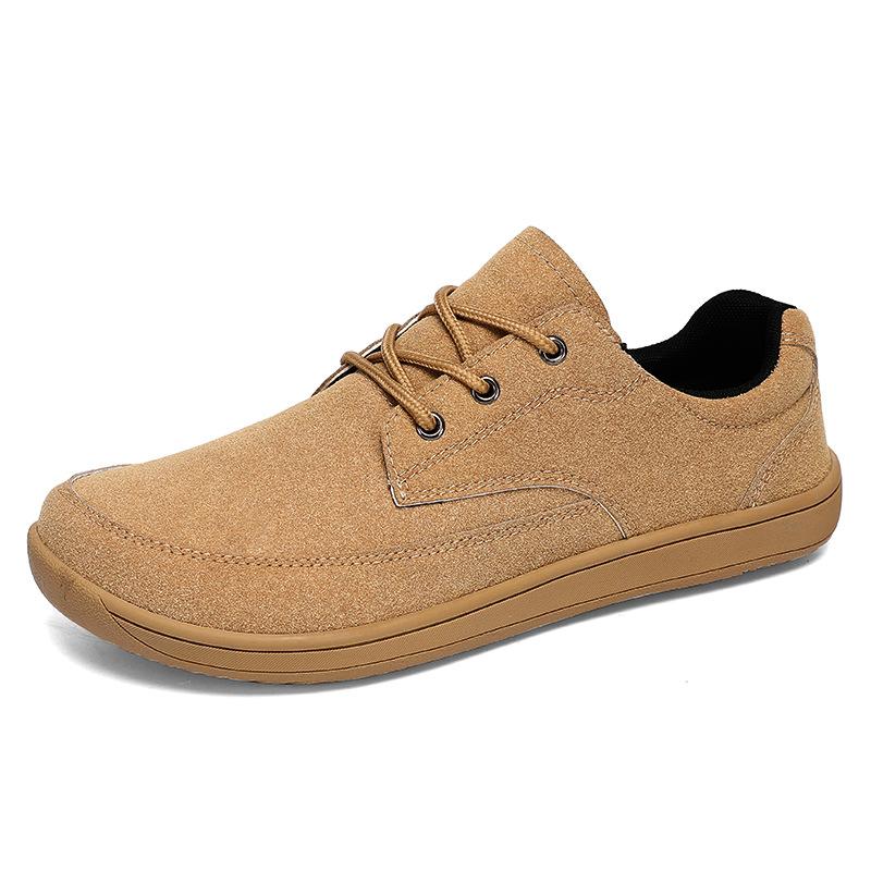 Men's Small Leather Shoes Low-top Walking Shoes Wide Feet Outdoor Casual Classic Board Shoes Versatile Wear-resistant Cloth Shoes Breathable Men's