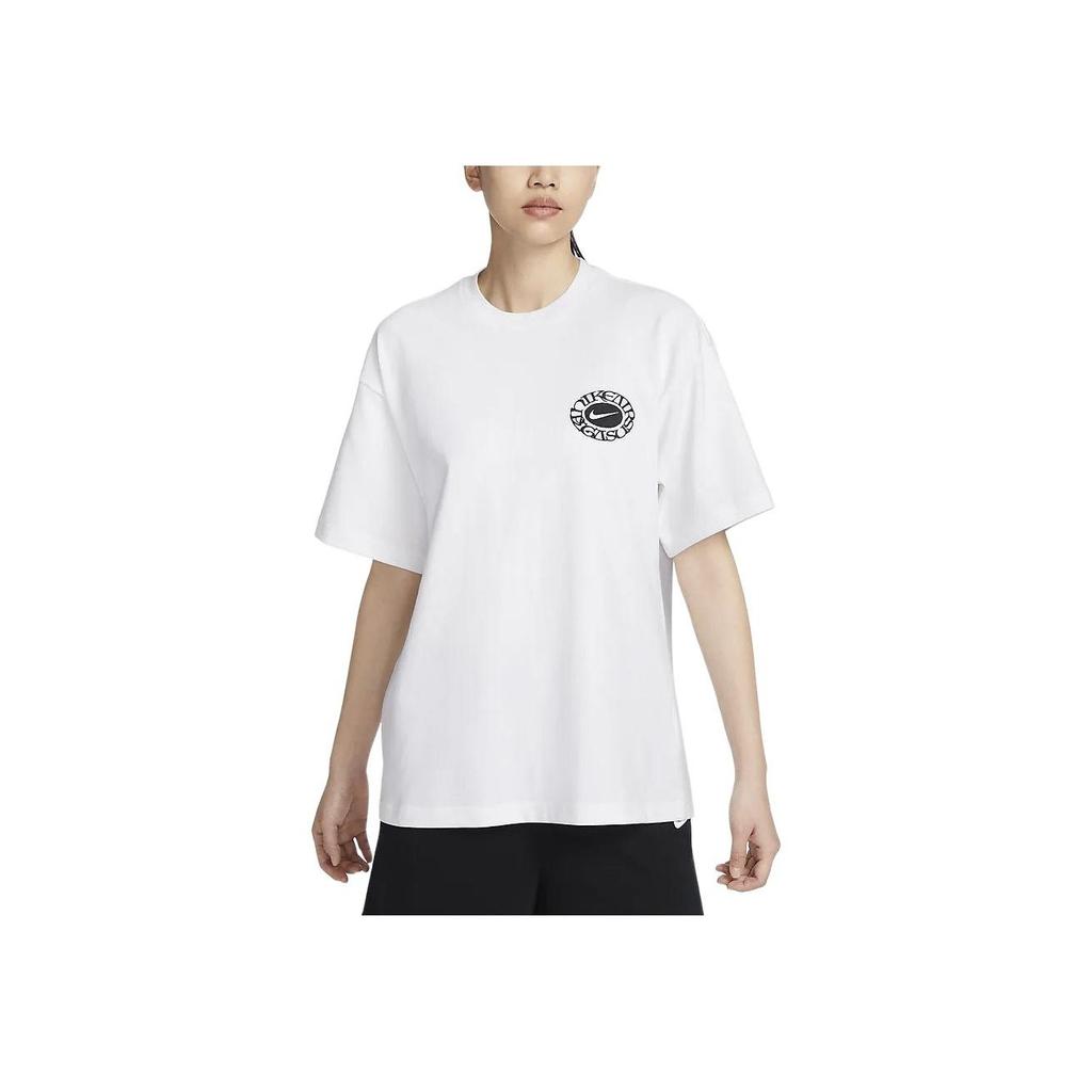 Nike Logo Round Neck Casual Short Sleeve T-Shirt Unisex T-Shirts White FZ7621-100