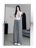 Women's 145-150cm Petite Soft Draping Wide-Leg Drawstring High-Waist Pants - Autumn Slimming Sports