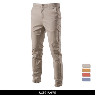 100% bawełniane spodnie na co dzień męskie jednokolorowe spodnie slim fit męskie biznesowe