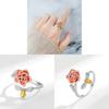 Rose Flower Adjustable Ring For Women With Copper Material And Elegant Design