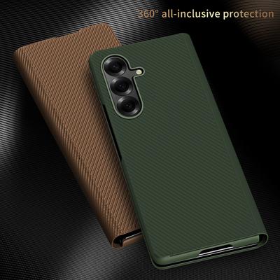 Business Sle Kevlar Carbon Fiber Texture Leather Kickstand Case Samsung Galaxy Z Fold 8 7 6 5 4 3 2 360 Full Body Protect Cover