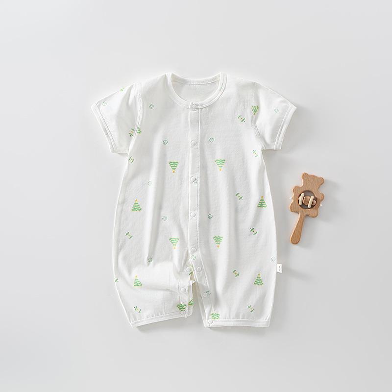 Newborn Baby Short-Sleeve Romper - Light Summer Jumpsuit for Boys