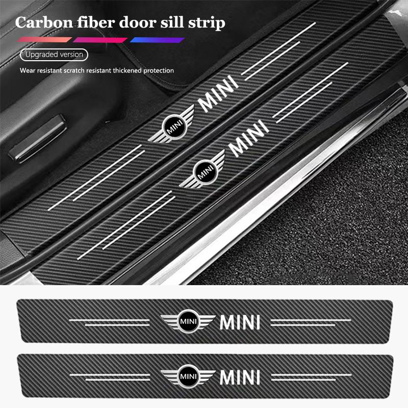 Tira Protectora para Umbral de Coche MINI Anti-Paso Pegatina Protectora de Cuero Para MINI Cooper R56 F56 R50 JCW WORKS Cabrio Aceman Countryman ksgbw33