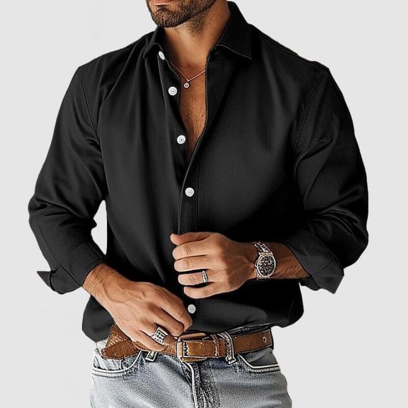Men's Long Sleeve Casual Shirts Button Down Business Casual Shirts Regular Fit Dress Shirt for Men
