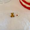 Japan and South Korea cartoon bear flower stud earrings contrasting colors spring and summer new trendy earrings women's ins earclips without earrings