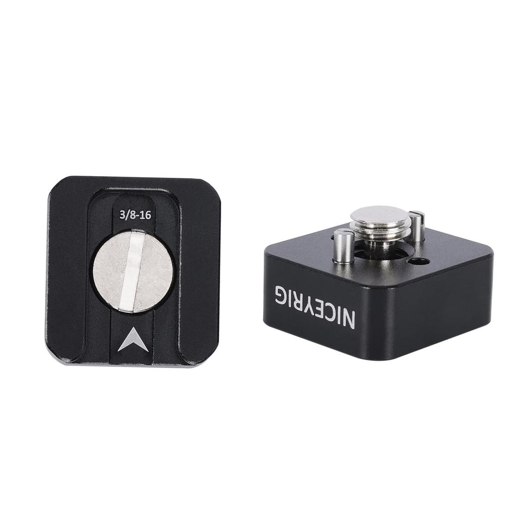 NICEYRIG Cold Shoe Mount of Detachable Locating Compatible with and Lightweight Camera Photography Accessory (Set 2), Pins, 1/4" 3/8" Cameras,