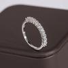 925 Silver Plated Ring for Women Simple Shiny AAAA Zircon Ring Fashion Silver Jewelry Anniversary Gift Bridal Ring