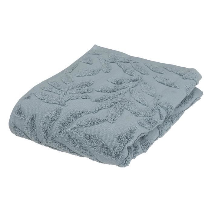 Drap de douche - Ciselle - 70 x 130 cm - 100% coton tencel - Finition jacquard - Bleu