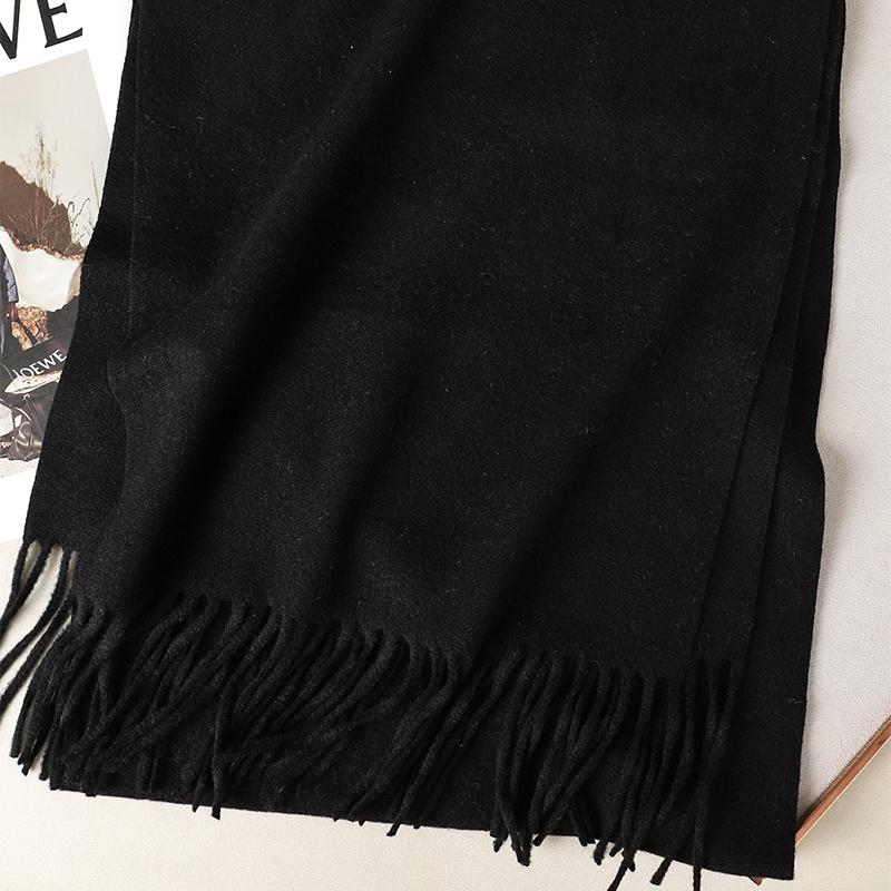 Kaffee Schal für Damen Lange Warme Kaschmirschals Winter Hijab Einfarbig Damen Stola Wickel Weiblich Pashmina Bandana Kopftücher
