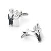 Couple Wedding Paint Plated Silver Metal Copper Cufflinks Men's French