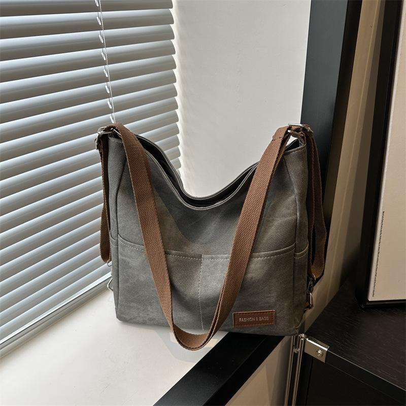 

Модная джинсовая повседневная однотонная многофункциональная новая большая вместительная сумка для поездок на работу на одно плечо и через плечо