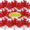 7 Heads Christmas Artificial Berries Branches DIY Red Holly Berry Stems Wreath for New Year Party Xmas Tree Decoration Wholesale