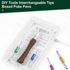 Punching Needle Embroidery Set with 4 Punching Needle Head 2 Threader Wood Handle Embroidery Pen for Embroidery Craft