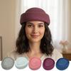 Solid Color Straw Weaving Hat Casual Beanie Cap Elegant Beret Hat