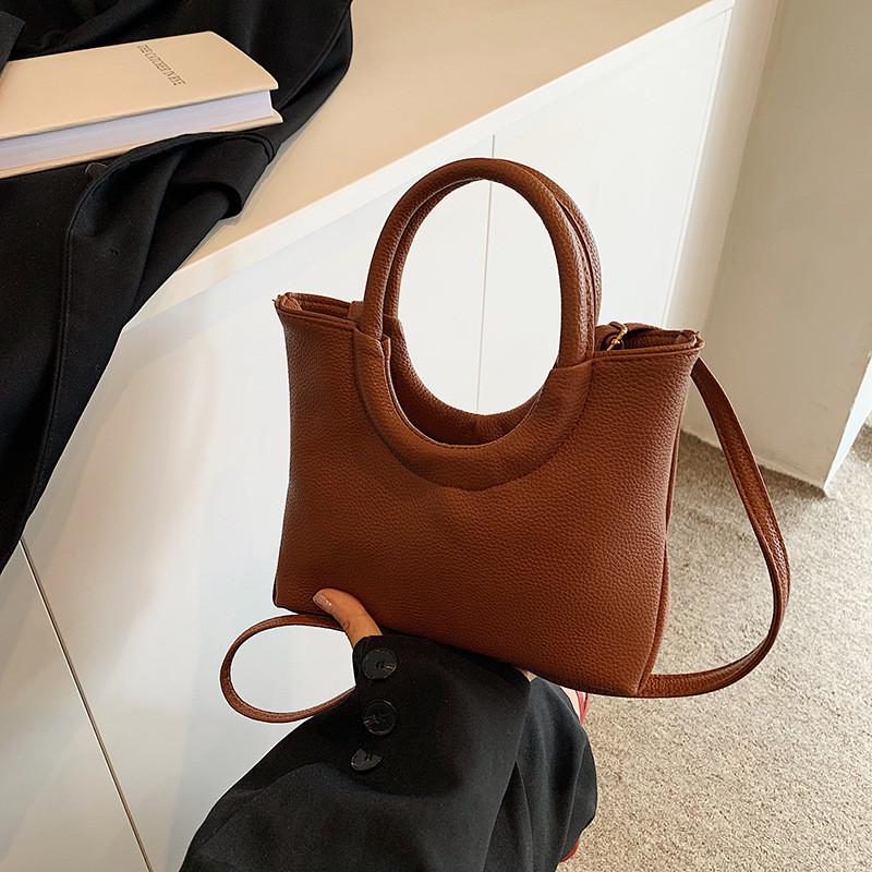 Fashionable Pu Bucket Bag Women's Stylish Casual Crossbody Bag In Black Brown Khaki White