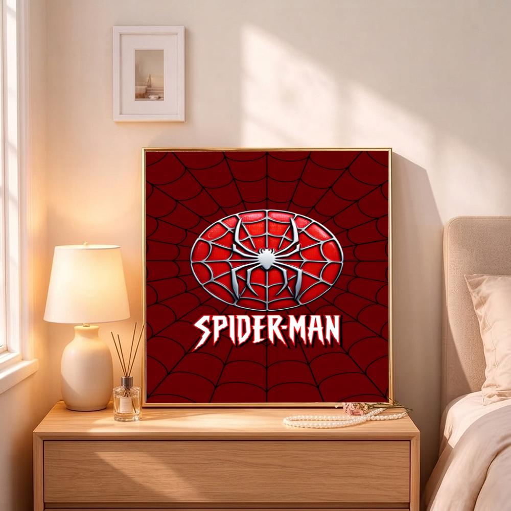 Creepy Spider 5D Diy Diamond Painting Round Diamond Diy Frameless Holiday Artwork Suitable For Home Office Wall Decoration