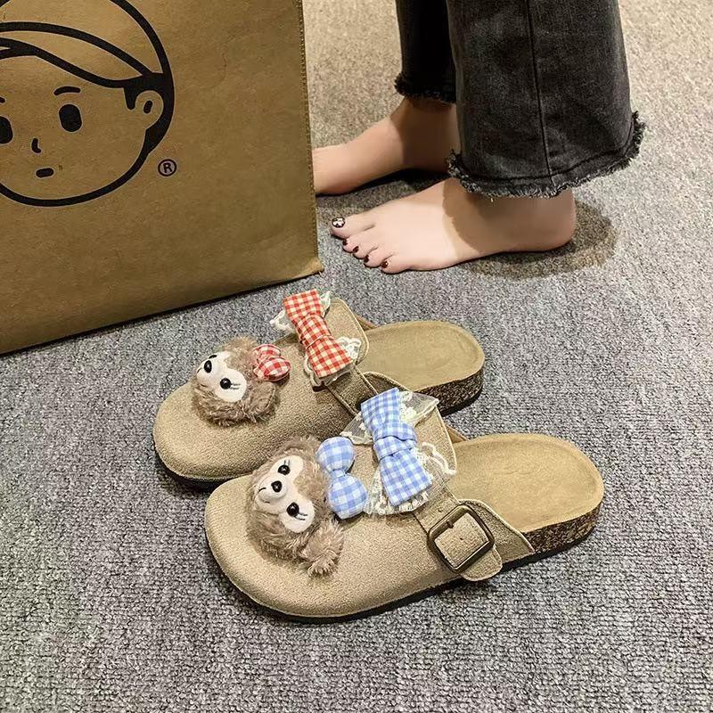 New cute cartoon soft bottom versatile bag head slippers, little fairy wear cool slippers outside