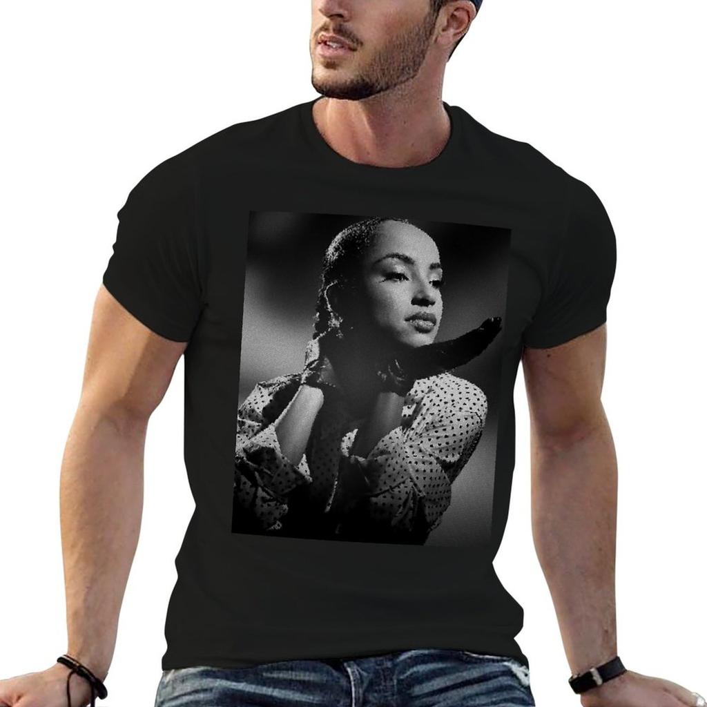Sade Adu T-Shirt men t shirt cotton 100% black cotton t-shirt plain for man package funny t shi