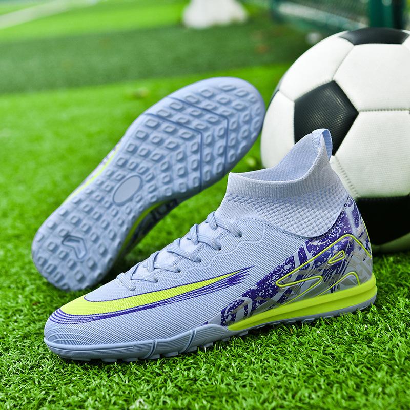 New High-Top Ag Long Nails Tf Broken Nails Football Shoes Outdoor Grass Non-Slip And Wear-Resistant Competition Training Shoes Men