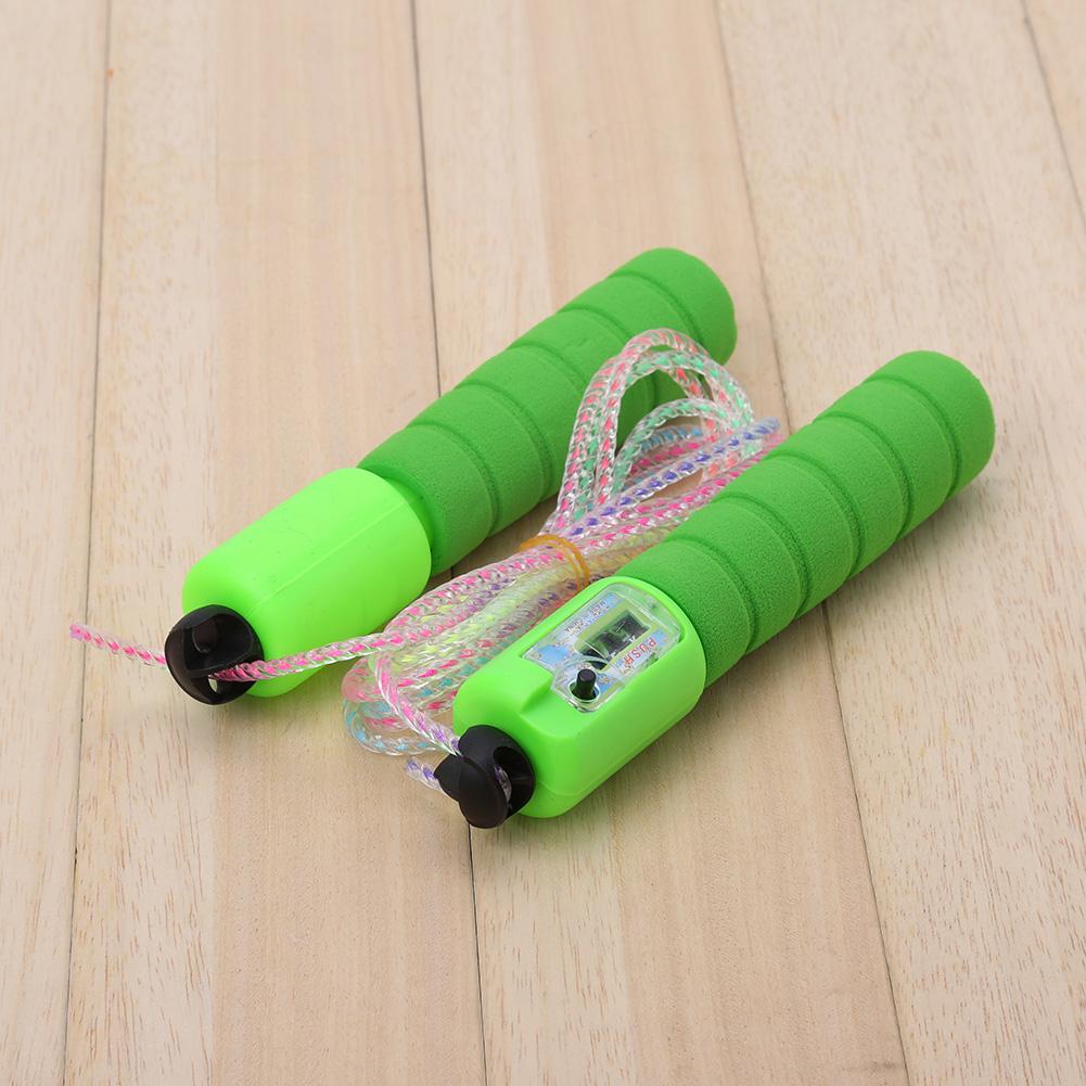 Adjustable PVC Accurate Count Jump Rope with Comfortable Anti slip Handles (green)