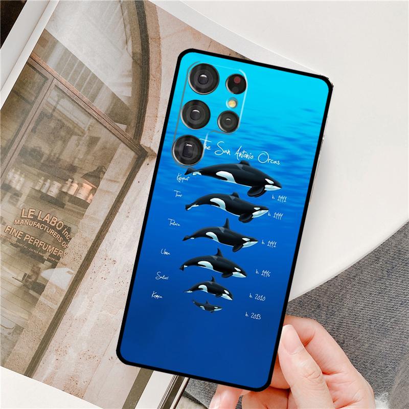 Orcas Killer Whales Case For Samsung Galaxy S23 S22 S21 Ultra Note 20 S8 S9 S10 Note 10 Plus S20 FE Back Cover