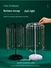 Rotating Jewelry Display Stand: 23-Hook Wrought Iron Rack for Necklaces and Bracelets, Detachable Board for Market Stall.