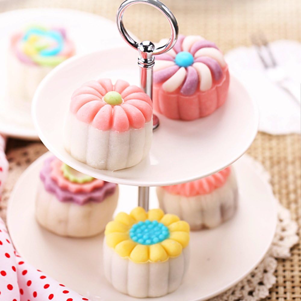 5/6Pcs Mooncake Mould Hand-Pressure Square/Flower/Fan Shaped Cookie Mold DIY Pastry Tool for Mid-Autumn Festivals Decoration