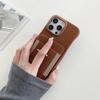 For iPhone 16 Pro Max Case Card Slots Kickstand PU Leather Back Cover with Ring Holder,Wrist Strap