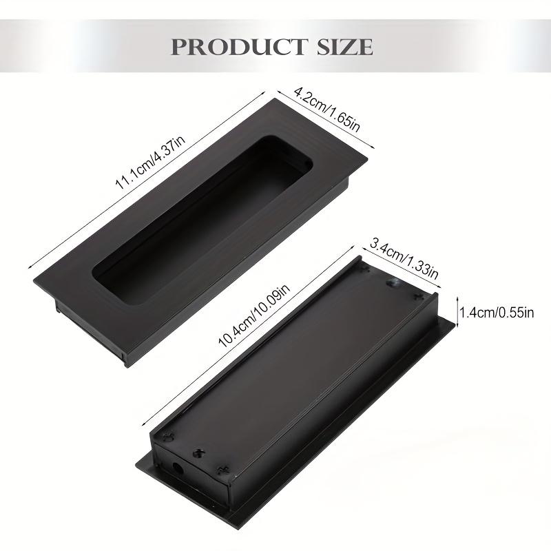 2pcs Recessed Door Handles, 4.37 in Rectangle Sliding Closet Door Handles, Aluminum Alloy Drawer Pulls for Cabinet, Door, Win