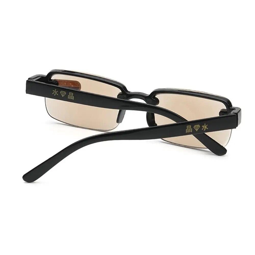 Modische braune Gläser Lesebrille Randlose Brille Herren HD Alterssichtigkeit Brille Damen Elegante Brille +1.0 bis +4.0
