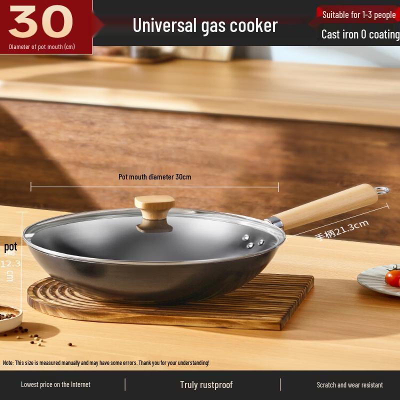 Supor 30cm Non-Stick Iron Wok with Lid