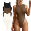 European and American Women's Onesie Sexy High-cut Ribbed Sleeveless Neck Onesie