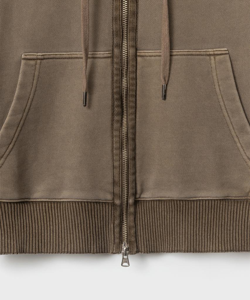 Belier Neo Utility Zip-Up Hoodie - Dyed Brown
