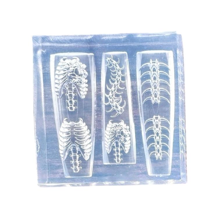

Multipurpose Nail Art Template Tool Ribs Spine Silicone Nail Art Mold Embossing Carving Templates for Nail Enthusiasts 1