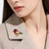 Stylish Enamel Bird Brooch 1pc Rhinestone Animal Sparrow Pin for Women Unisex Lapel Pin for Formal Events