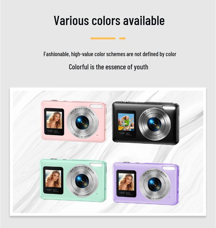 4K HD Dual Screen Zoom Selfie Camera for Students and Parties - Portable CCD Children's Camera