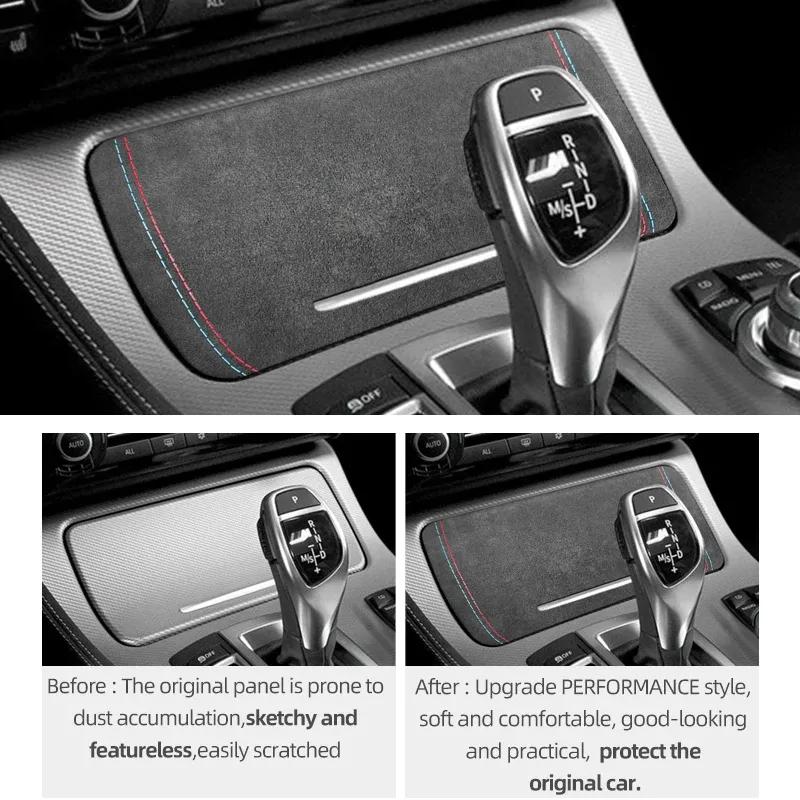 For BMW F10 F18 Series 5 Made of Alcantara Center Console Storage Box Cover Trim Performance Sticker Car Interior Accessories