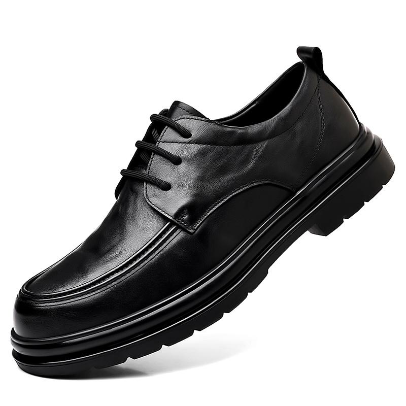 Unisex Thick Sole Leather Shoes Dress Shoes Smart Casual Walking Office Commuting and Travel Everyday Formal Style Sizes 38-44