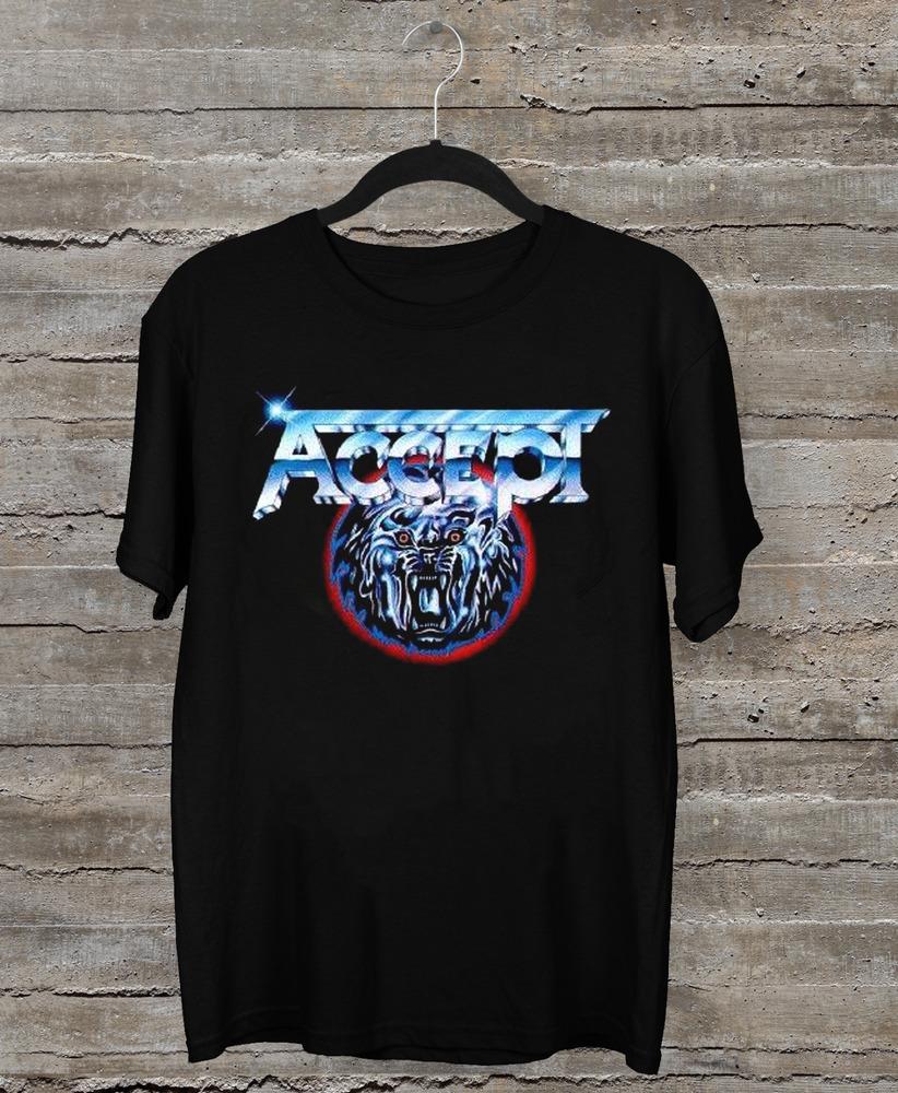 NEW Classic Logo  Accept Band Short Sleeve Black All Size Shirt OM23 Unisex T-Shirt S