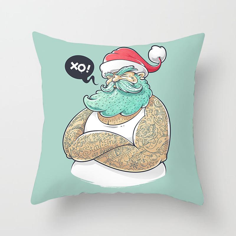 Christmas Snowflake Home European and American Digital Printing Car Pillow Cushion Pillowcase Can Be Customized