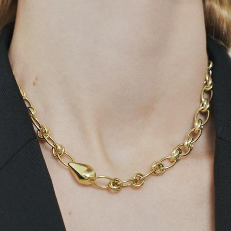 

ALLTER Drop_point hook necklace(G) Gold(14k)