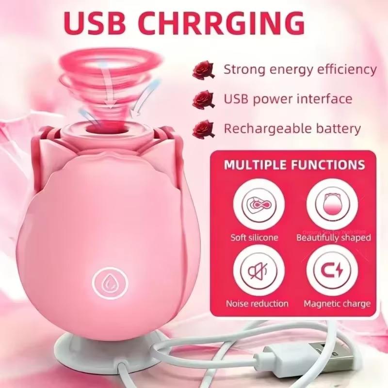 Rose Powerful Sucking Vibrator Stimulate G Spot Sex Products for Women Nipple Clitoral Automatic for Female Masturbator for 18+