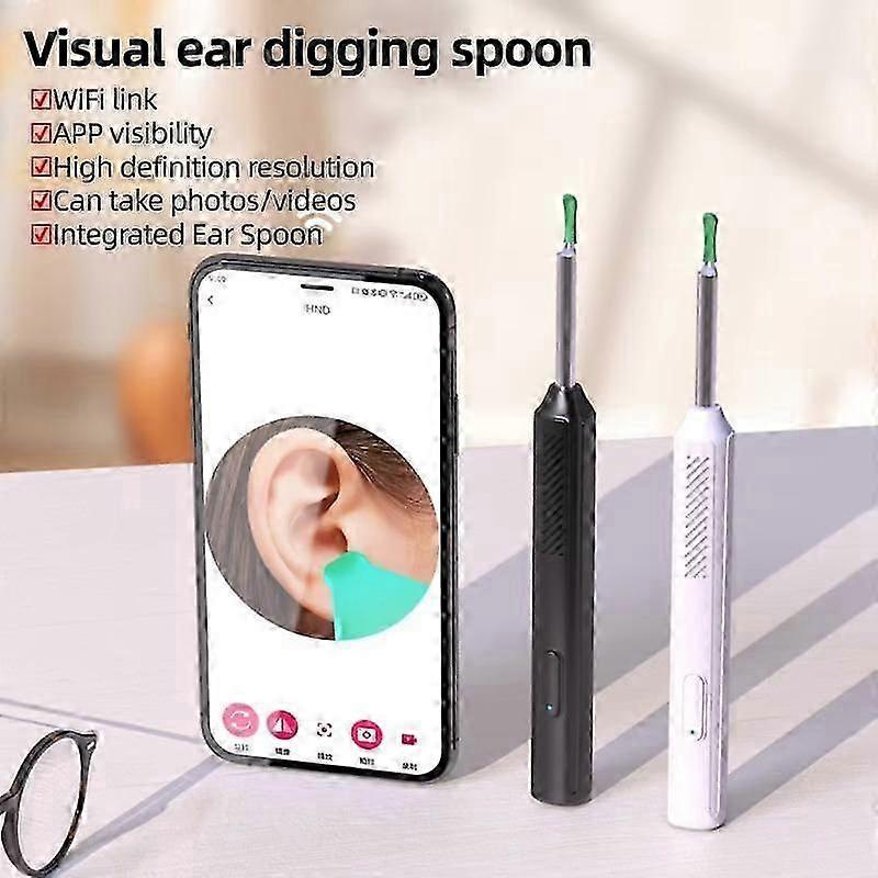 Drahtloser intelligenter visueller WiFi-Ohrreiniger, Otoskop-Ohrpicker mit LED-Licht, Ohrenschmalz-Entfernungswerkzeug, Kamera, Ohr-Endoskop, Ohrenschmalz-Entferner für Android IOS