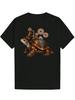 Steampunk Turtle Graphic T-shirt - Black Casual Summer Tee with Gears & Pipes Design