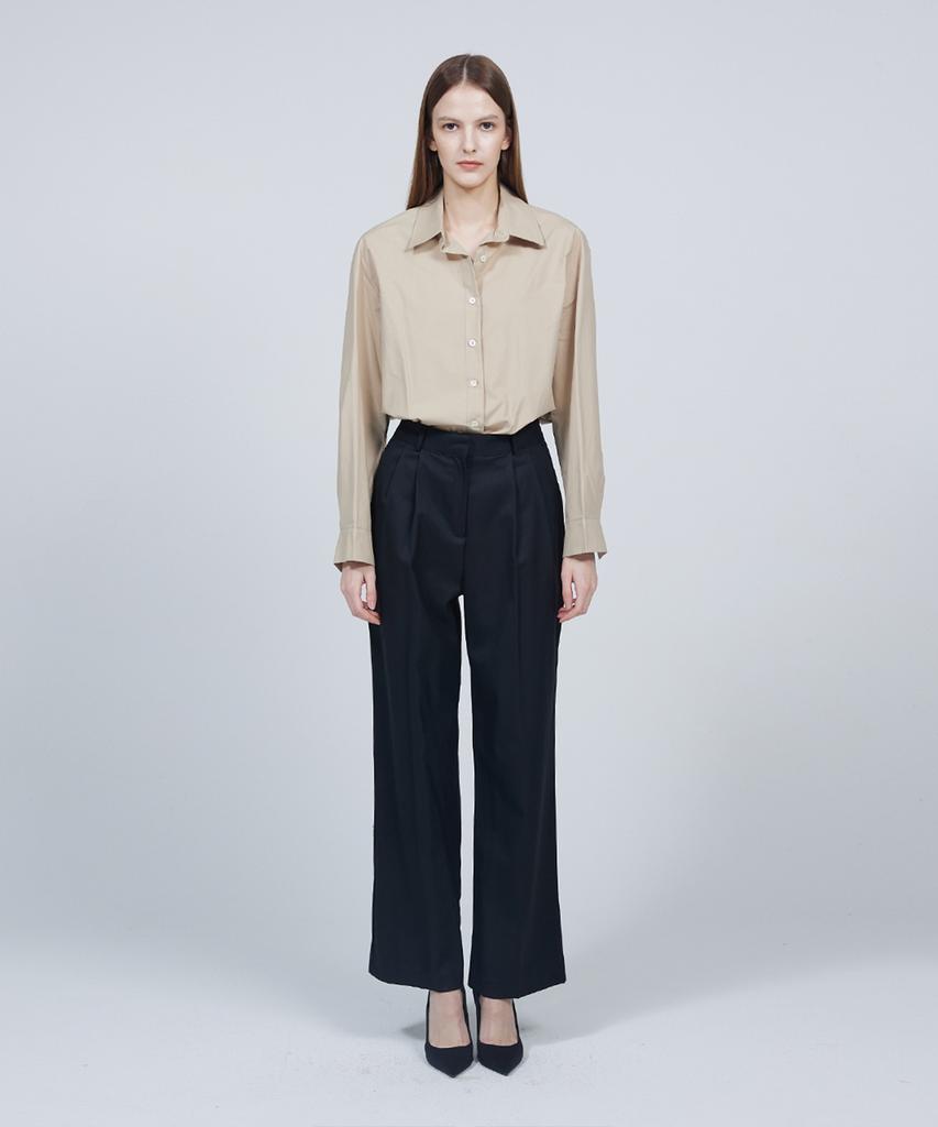 Meuameu Signature Pin Tuck Slacks