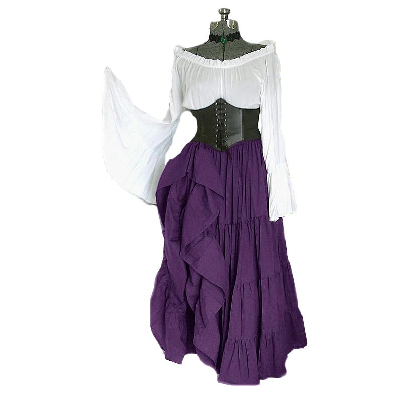 Vintage šaty Retro Vogue Tunika s rukávem Ladies Soudní styl velkých velikostí Elegantní Cosplay šaty